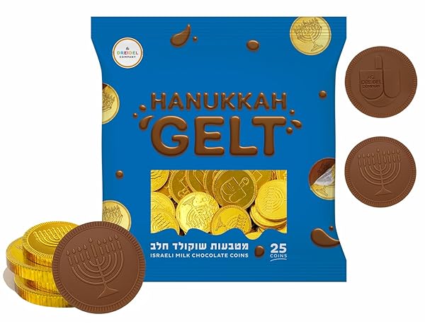 THE DREIDEL COMPANY 25-PACK HANUKKAH MILK CHOCOLATE GOLD...