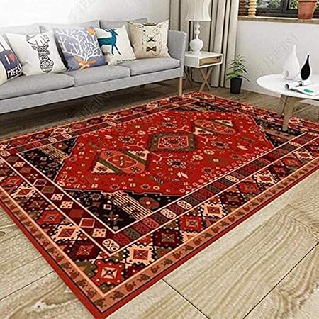 Konfa Warm Red Brown Burnt Orange Grey Rug Traditional Living Room Area Rugs Designer Carpet 120 160cm A15 120 160 Amazon Co Uk Kitchen Home