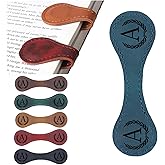 Personalized Magnetic Leather Bookmark, 26 Letters Custom Bookmarks, Handmade, Leather Magnetic Bookmark for Book Lovers Readers Women Kid(Blue,A
