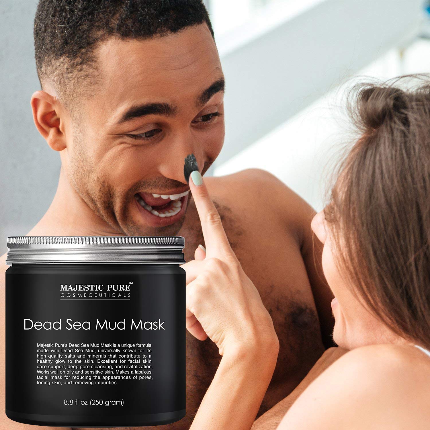 MAJESTIC PURE Dead Sea Mud Mask - Natural Face and Skin Care for Women and Men - Best Black Facial Cleansing Clay for Blackhead, Whitehead, Acne and Pores - 8.8 fl. Oz : Beauty