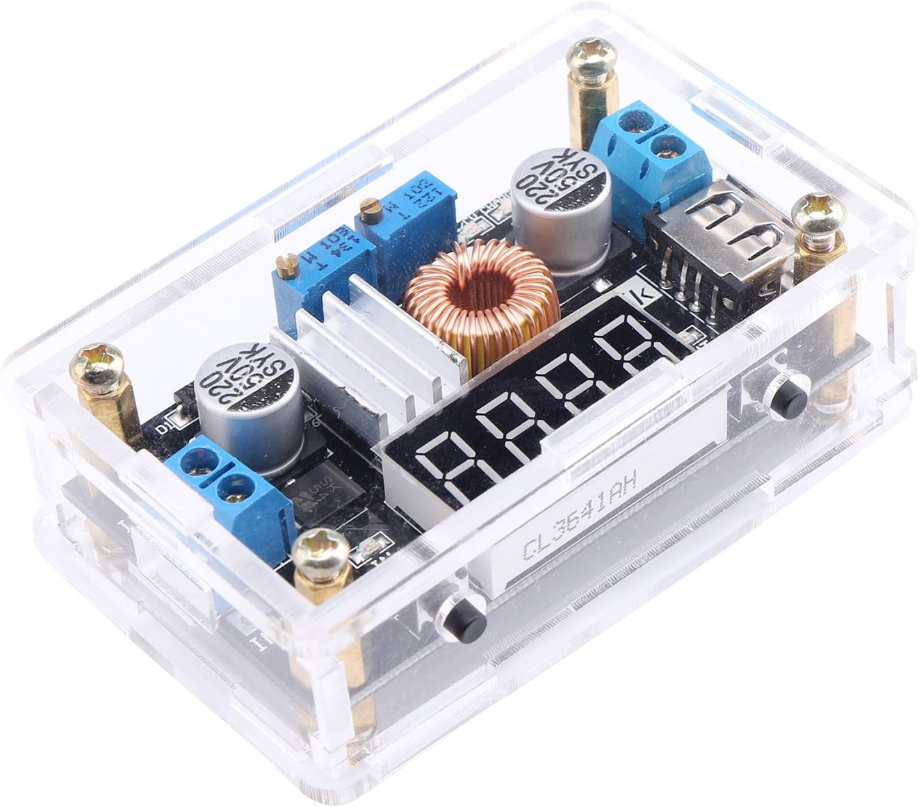 Droking LM2596 DC Buck Voltage Regulator Constant Voltage & Current Adjustable Power Converter 5-36V to 1.25-32V Step-down Module LED Drive Module Voltmeter Ammeter USB Output