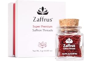 Zaffrus - Super-Premium All Red Saffron Threads For Cooking Saffron Rice, Risotto, Paella, Persian Tahdig, Tea, Golden Milk (3 grams / .105 oz)