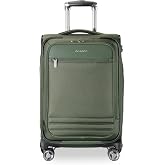 Ricardo Beverly Hills Softside Carry-On with Front Pocket, 20-Inch Lightweight Expandable Luggage, 360&deg; Spinner Wheels, Sustainable Design, TSA Lock, Telescopic Pull Handle, Pine, Ashbury Series