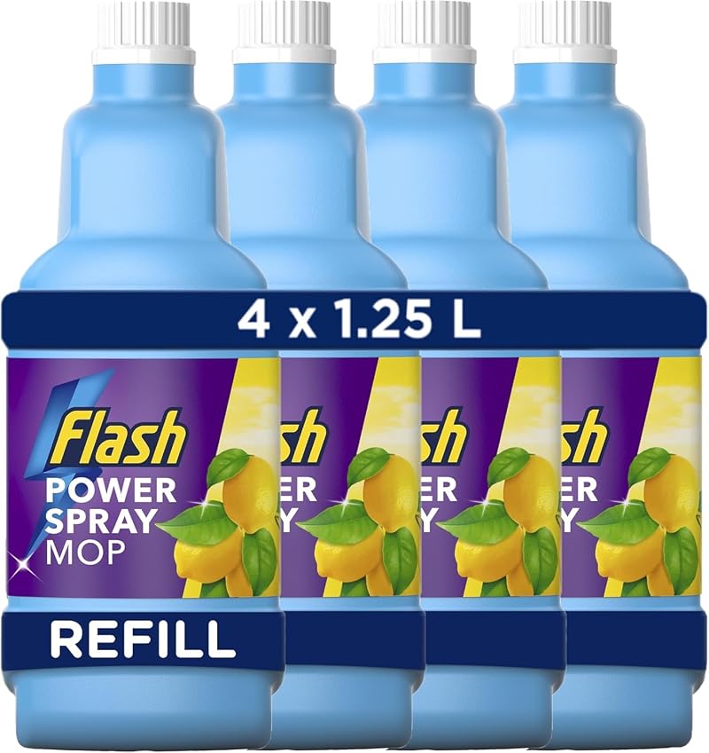Flash Powermop Floor Cleaner Liquid Citrus Fresh 5L 1.25Lx4 Refill