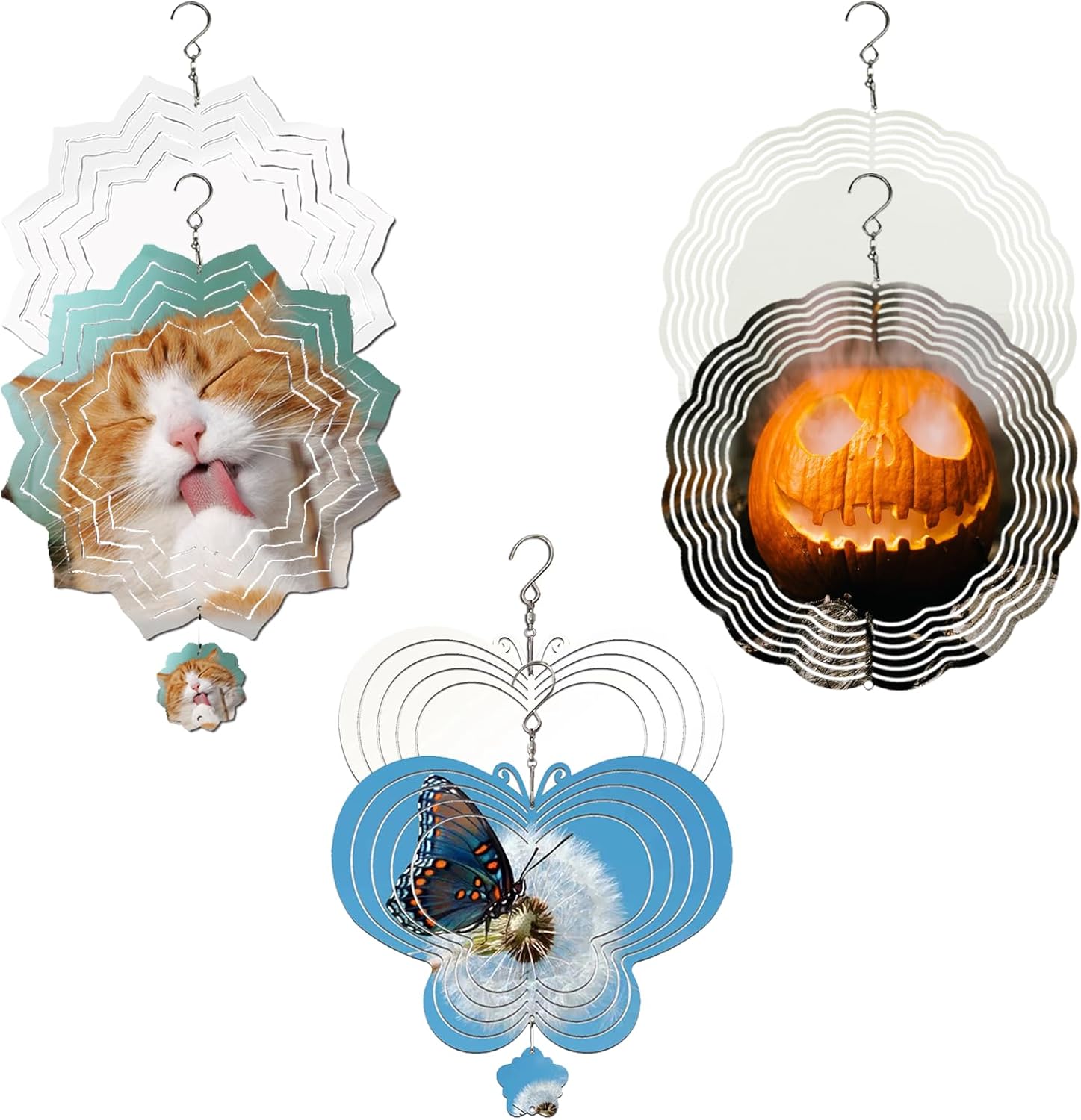 Weathervanes - Sublimation Wind Spinner Blanks, 3D Wind Sculpture Aluminum DIY Wind Catchers for Outdoor Indoor Garden Yard Crafts Ornaments Decoration Gift