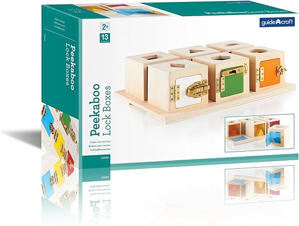 Guidecraft- Peekaboo Cajas cerraduras y Formas (1): Amazon.es: Juguetes y juegos