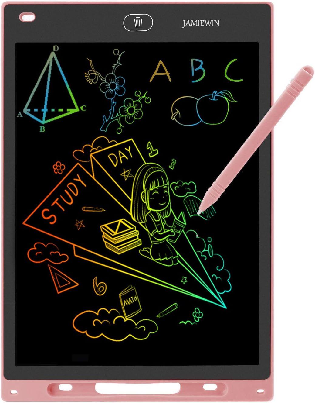 JAMIEWIN 12 Inch LCD Writing Tablet, Colorful Drawing Doodle Board for Kids, Toddler Drawing Pad Writing Board for Kids, Christmas Birthday Gifts Toys for Boys Girls Home Office Memo Pink: Computers & Accessories