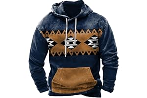 APIVOE Hoodies for Men Western Aztec Ethnic Hooded Sweatshirts Crewneck Graphic Hoodie Pullover Casual Lightweight Sweatshirt
