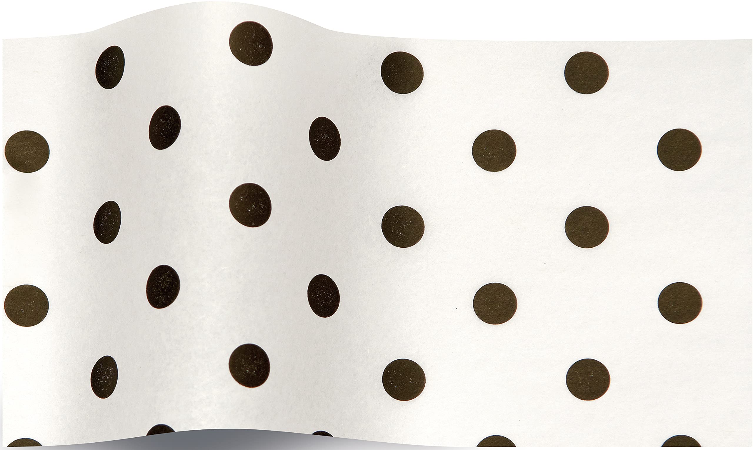 SatinWrap Luxury Printed Tissue Wrapping Paper Black Dots on White 5 Sheets