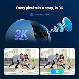 EZVIZ 3K WiFi Security Camera Indoor 2 Pack 350° Pan 85° Tilt Color Night Vision view 3