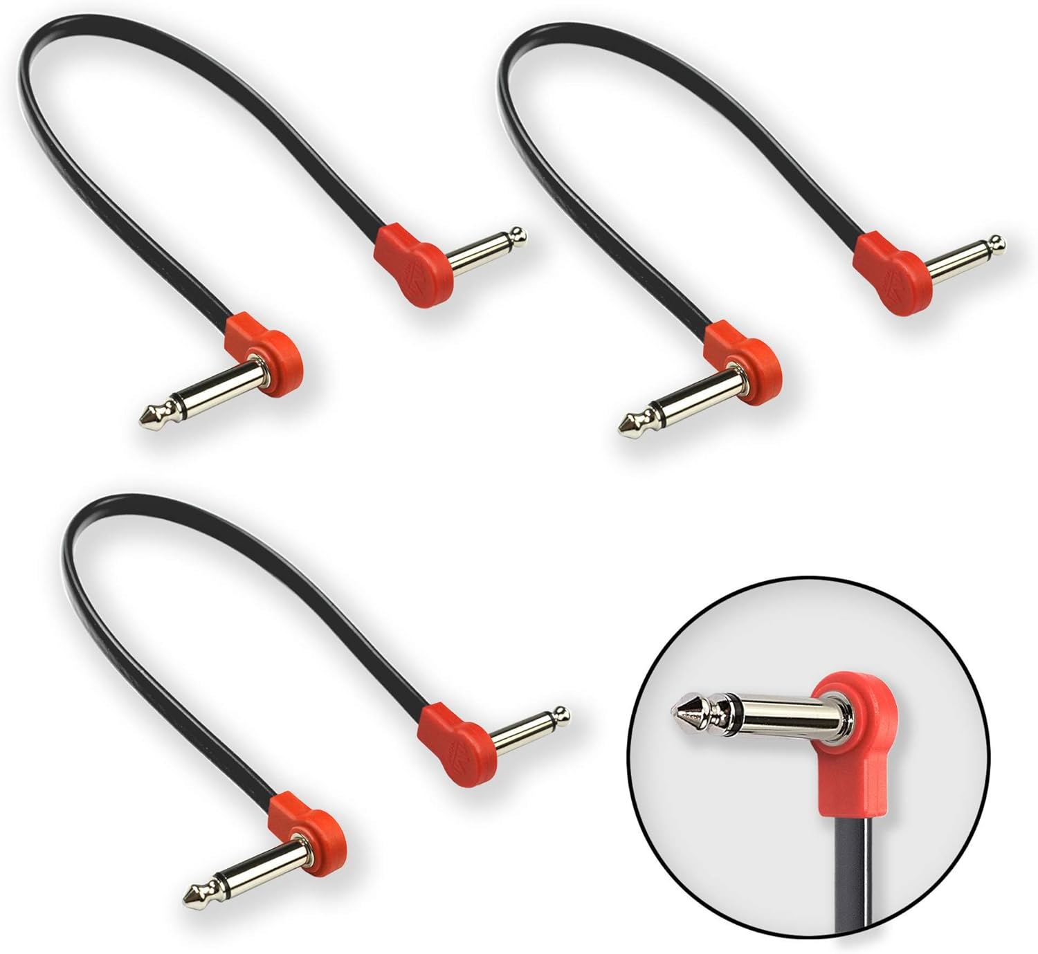 M MAKA Flat Low Profile Guitar Patch Cable 12 inch 1 foot