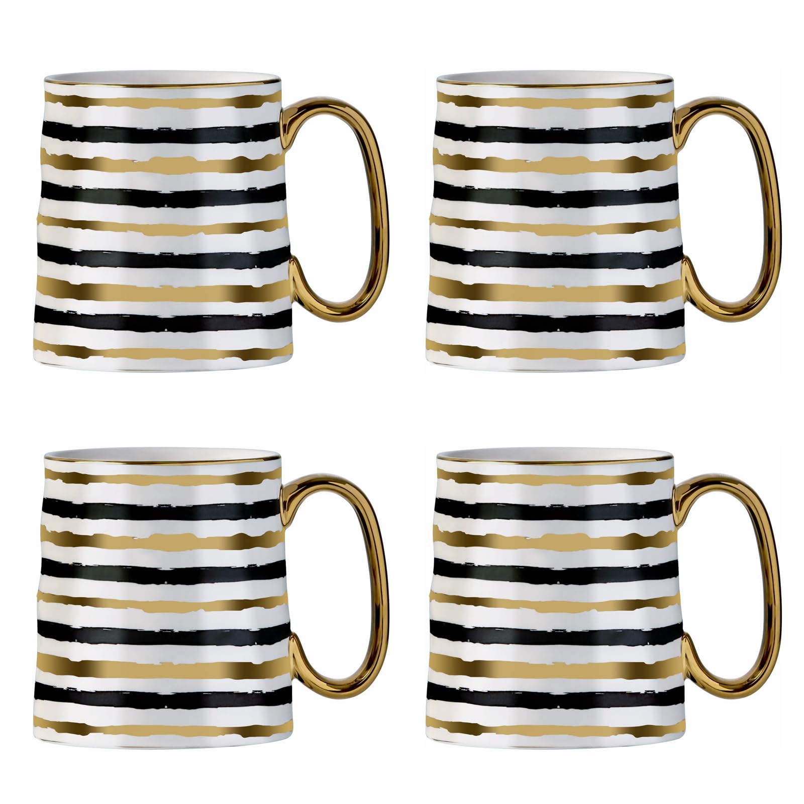 BIA International - Set of 4 Parallel Mugs Gold