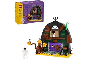 LEGO Halloween Barn Building Toy for Kids - Room Decor & Pretend Play Set for Boys & Girls, Ages 9+ - Gift for Halloween or Birthdays - Includes Scary Skeleton Minifigure - 40721