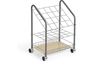 Safco Tubular Steel Wire Roll File Cart, Document and Blueprint Holder, 20 Compartment, Rolling Organizer Cart for Architectural Drawings, Construction Plans and Map Storage