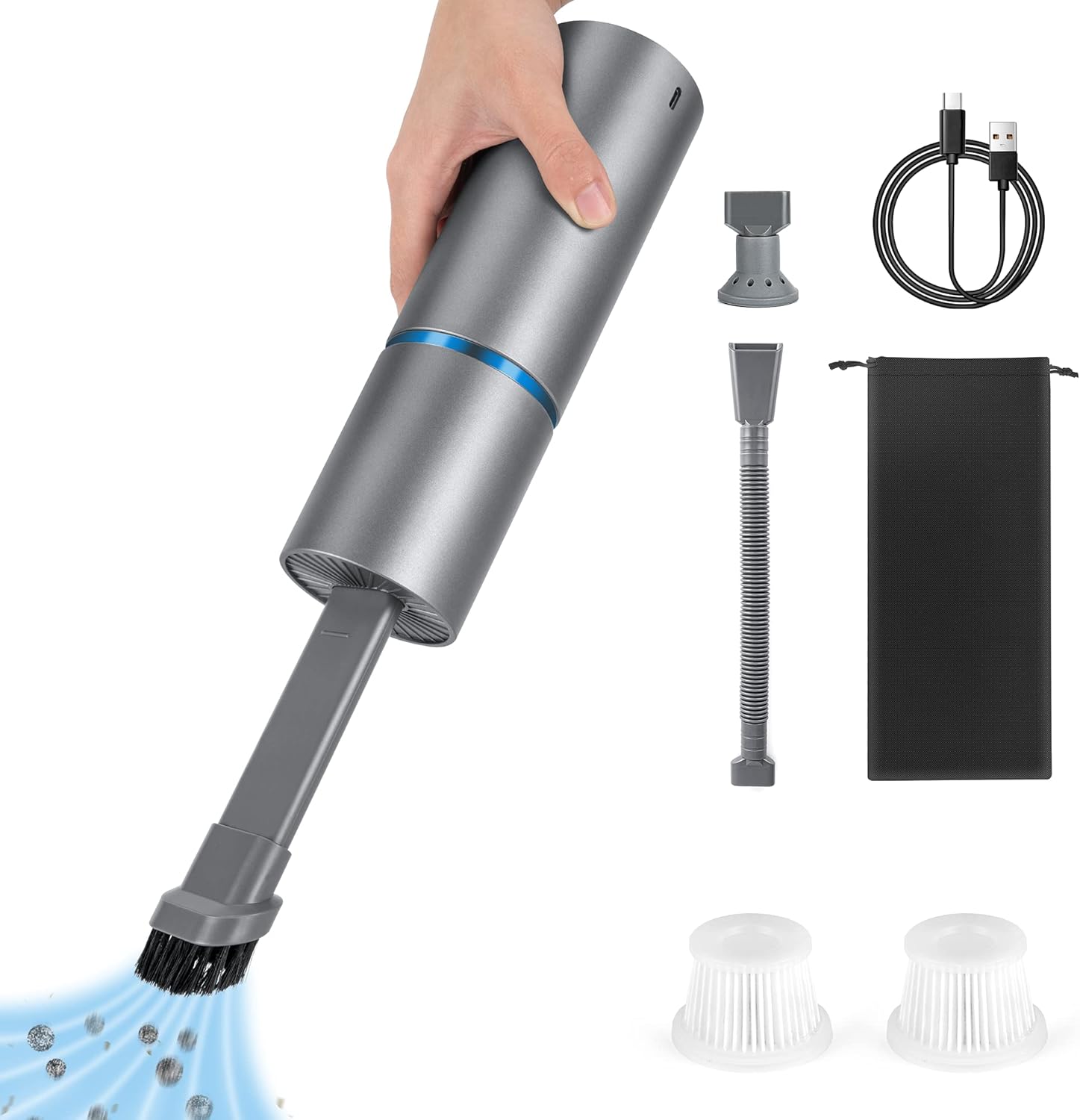 Mini Vacuum Cleaner - PGFUN Small Cordless Handheld Vacuums,USB Charging Lithium lon Dust Busters for Keyboard,Computer,Hairs,Car Interior and Other Crevices Cleaning: Home & Kitchen