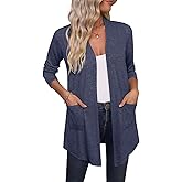 MLXSJ Womens Lightweight Long Sleeve Cardigan Casual Open Front Fall Cardigans with Pockets