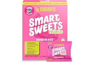 SmartSweets Sourmelon Bites Minis Snack Pack | 0.78 oz (Pack of 8) | Low Sugar and Calorie Sour Gummy Candy | Healthy Snacks for Kids, Gluten Free, Plant Based, School