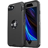 jaroco for iPhone SE Case 2022/2020/3rd/2rd,iPhone 8/7 case [Shockproof] [Dropproof] [Military Grade Drop Tested] with Non-Slip Removable Heavy Duty Full Body Phone Case-Black