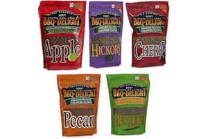 BBQ'RS DELIGHT BBQr's Delight Wood Smoking Pellets - Super Smoker Variety Value Pack - 1 Lb. Bag - Apple, Hickory, Mesquite, Cherry, and Pecan