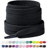 Stepace [2 Pairs Flat Shoe Laces for Sneakers 30"-72" Length | Original-style sneaker refresh, sturdy 8mm flat weave, 26 colors and 8 lengths for an accurate match