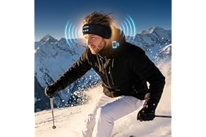 SkiTunes Music Headband for Skiing - Ski Tunes Headband Headphones, Features Built-in Bluetooth Speakers and a Soft, Helmet-F