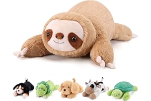 gnomantic Sloth Weighted Stuffed Animals - 22 Inch 4.5 Pounds Weighted Plushies Animals - Big Stuffed Sloth Plush Pillow - Cu