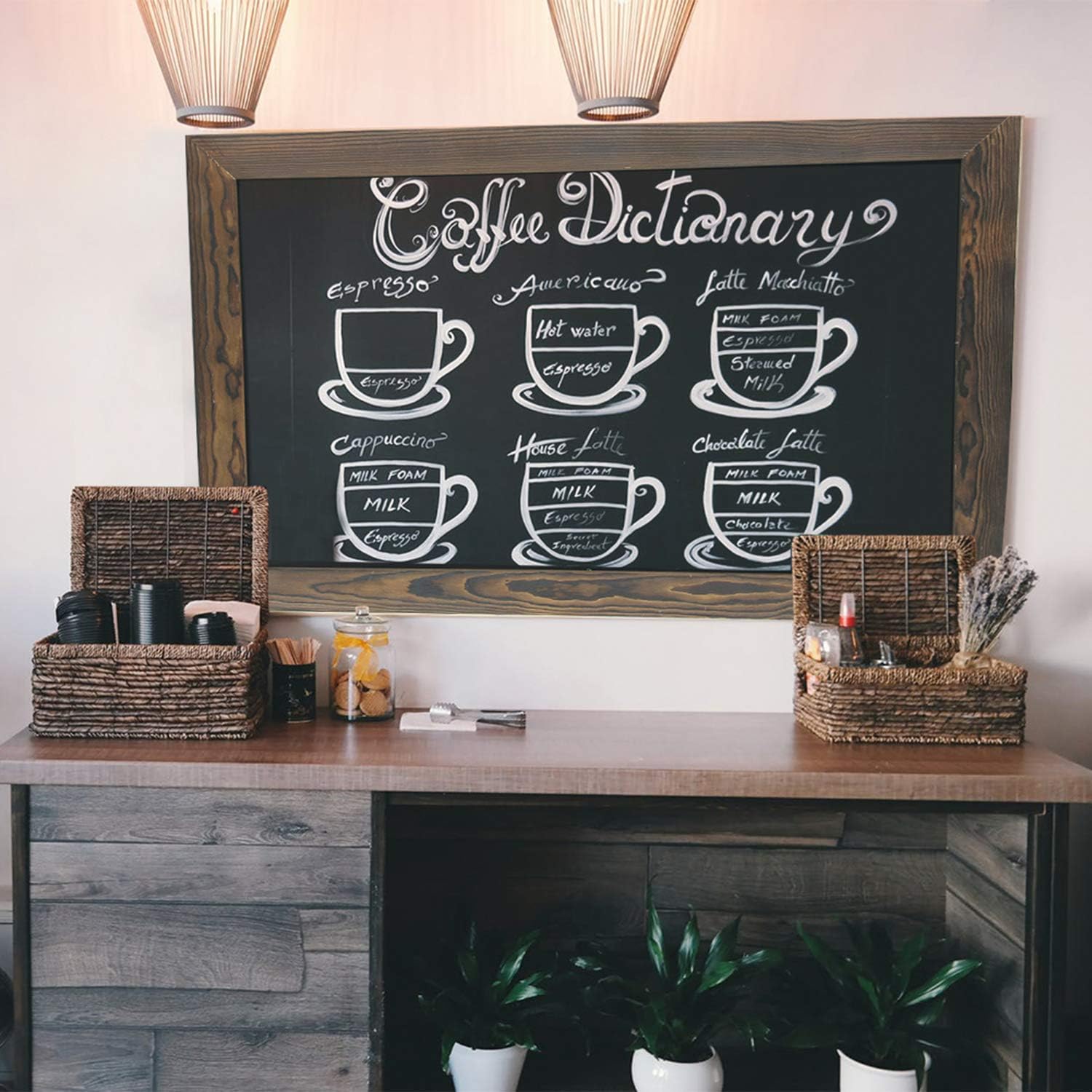 CRCHOM Magnetic Blackboard 20x30 inches Luxury Wooden Framed Chalk Board Sign with Liquid Chalk Markers Eraser Outdoor Display Memu Board for Wedding, Kitchen, Cafe, Restaurants : Office Products