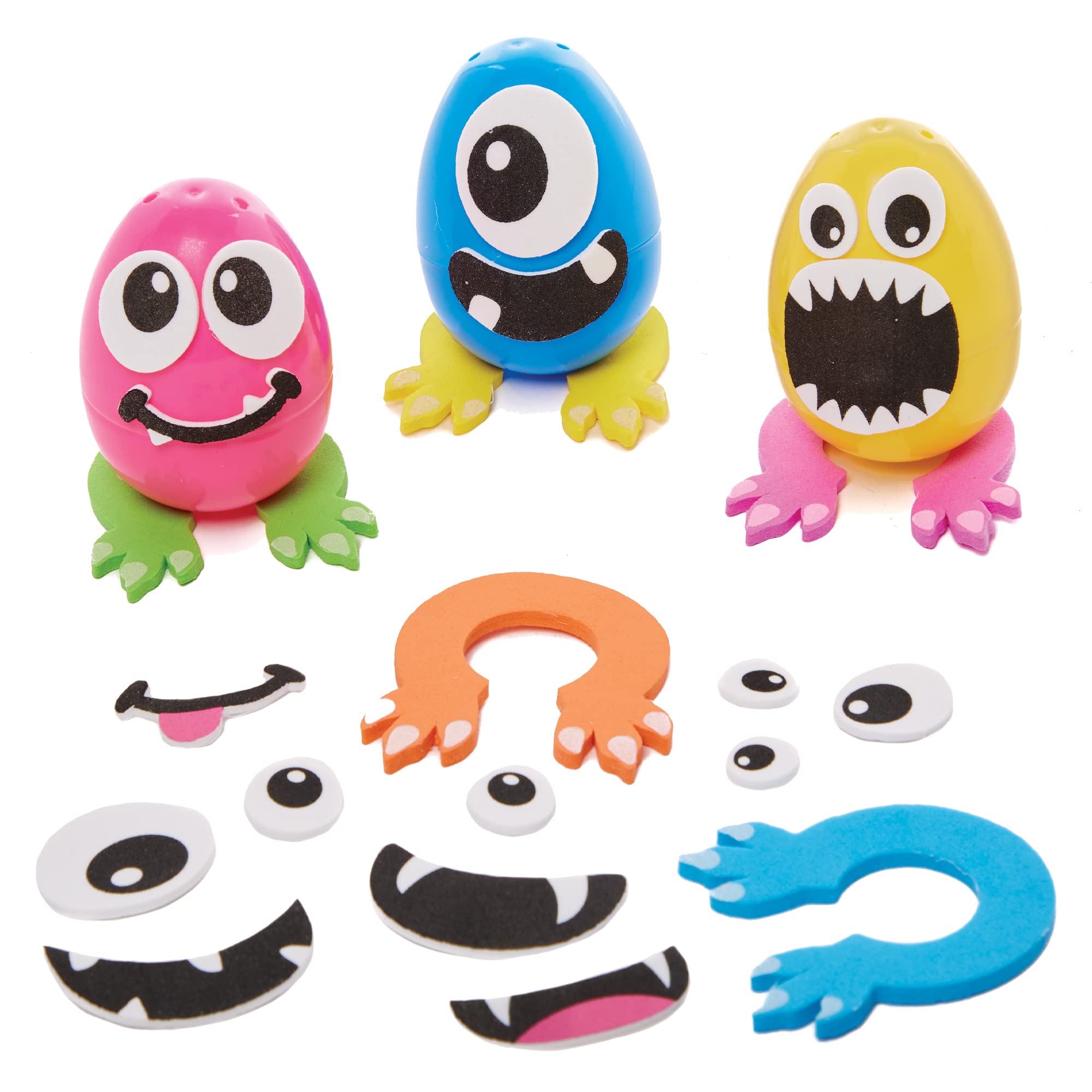 Baker Ross FX531 Monster Egg Kits - Pack of 8, Egg Arts and Craft Kits for Kids
