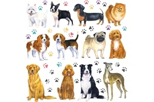 DECOWALL DS8-8045 Dogs Wall Stickers kids realistic pet animal decals nursery decor peel and stick removable paw patrol baby 
