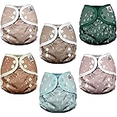 Mama Koala Reusable Adjustable Cloth Diaper Covers with Double Gusset for Girls and Boys, Snap Closure, Size S (Simply Neautrals)