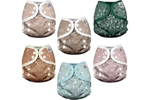 Mama Koala Reusable Adjustable Cloth Diaper Covers with Double Gusset for Girls and Boys, Snap Closure, Size S (Simply Neautrals)