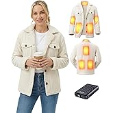 GOTOBI Graphene Heated Jackets for Women with 12V 18400mAh Battery Pack, womens heated jacket with Sherpa Fleece Lined