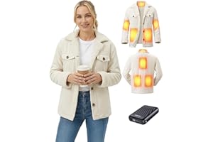 GOTOBI Graphene Heated Jackets for Women with 12V 18400mAh Battery Pack, womens heated jacket with Sherpa Fleece Lined
