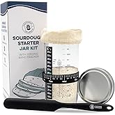 Cultures For Health Sourdough Starter Jar Kit | Easy DIY Breadmaking Kit for Sourdough Bread | Essential Baking Supplies for Homemade Bread | Glass Jar With Spatula Baking Set | Fermentation Set