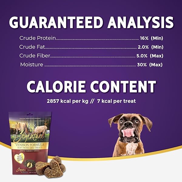 ZIGNATURE VENISON SOFT MOIST TREATS FOR DOGS