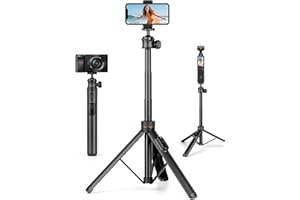 JOILCAN Tripod for iPhone & Camera, 64" Selfie Stick with 360° Ball Head Remote & Phone Holder, Extendable Portable Phone Tripod Stand for Travel Vlog Compatible with Canon Sony DLSR DJI