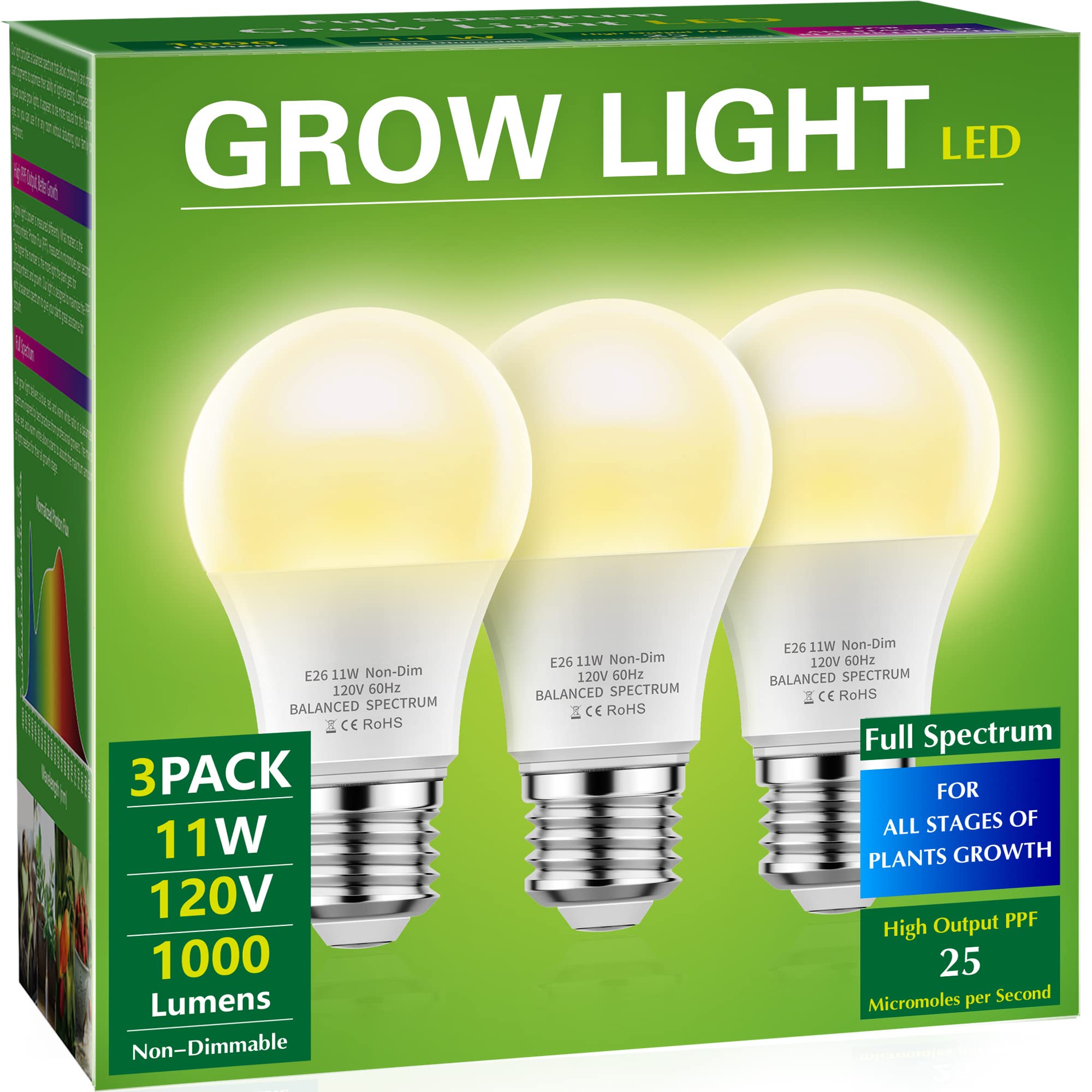 Briignite Grow Light Bulbs, LED Grow Light Bulb A19