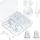 YixNahz Clear Silicone Earring Backs for Heavy Earring Support Backs, 32+200PCS Comfortable Rubber Earring Lifters Backs for Big Studs Earring Backs Replacements for Droopy Ears (32 + 200PCS - Love)