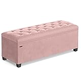 SONGMICS Velvet Storage Ottoman Bench, Foot Rest