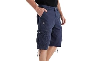 JAWERU Cargo Shorts for Men Multi Pockets Mens Shorts Below Knee Casual Hiking Summer Shorts