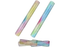 2Pcs Flexible Ruler 12 Inches Bendable Ruler Soft Ruler for Kids Students Inches and Metric Ruler for Schools, Homes, Offices