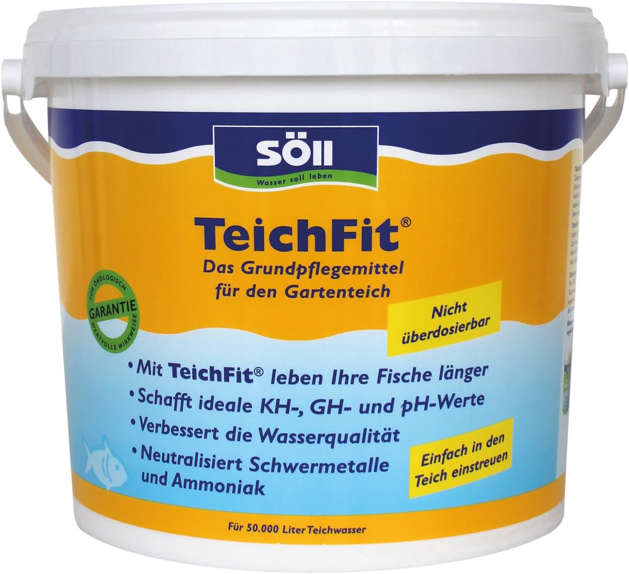 Söll 15150 TeichFit Grundpflegemittel für den Teich 5 kg - ganzjährig anwendbarer Wasseraufbereiter Stabilisator für Teichwasser im Gartenteich Fischteich Koiteich Schwimmteich
