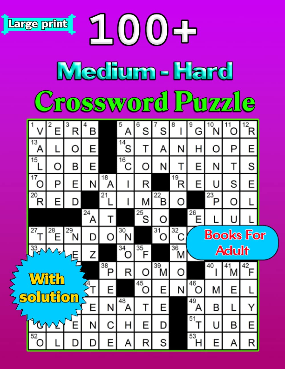 Large Print 100+ Medium-Hard Crossword Puzzles Books For ...