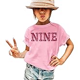 GLIGLITTR Birthday Girl Shirt 6th 7th 8th 9th Girls Birthday Tshirt Kids Bday Party Outfit Sequin Glitter Embroidery Tee Tops
