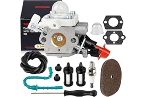 SIMPERAC FS 56RC Carburetor for Stihl Trimmer FS56RC FS70R FS56 FS56C FS56R FS40 FS50 FS70RC FS70C FC56 KM56RC HT56C HL56K Weed Eater Parts Replace for Zama C1M-S267A Plastic Throttle Cable Carburetor