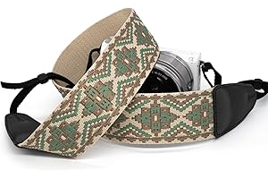 Eggsnow 2" Wide Woven Camera Straps, Binocular Strap Universal Shoulder Strap for All DSLR Cameras & Binoculars, Great Gift for Men Women Photographers (B2 - Gray Green Woven)