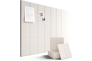 FLUXYNARA Large Felt Bulletin Board 48" x 36" Cork Board Alternative-12 Pack with 70 Safe Removable Adhesive Tabs, Cork Boards for Walls for Home Office Classroom Pin Board-Oatmeal