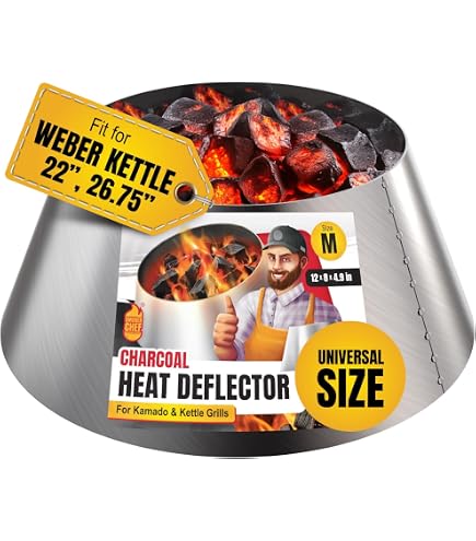 Whirlpool Per Barbecue Weber 22.5" - Doppio Bordo Arrotolato, Accessorio Per Weber Smokey Mountain, Kamado Joe, Big Green Egg, A Carbone