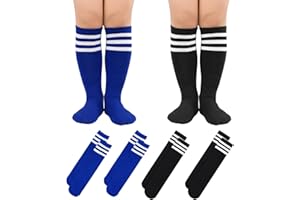 American Trends Kids Toddler Soccer Socks Stripes Uniform Knee High Tube Long Youth Soccer Baseball Socks for Boys Girls