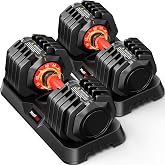 Mouldbody Adjustable Dumbbell Set Pair 25 lb or 50lb,10-in-1 Free Weight